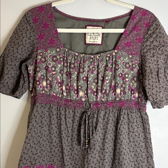 Esprit Gray and Purple Boho Midi Dress - Picture 3 of 8